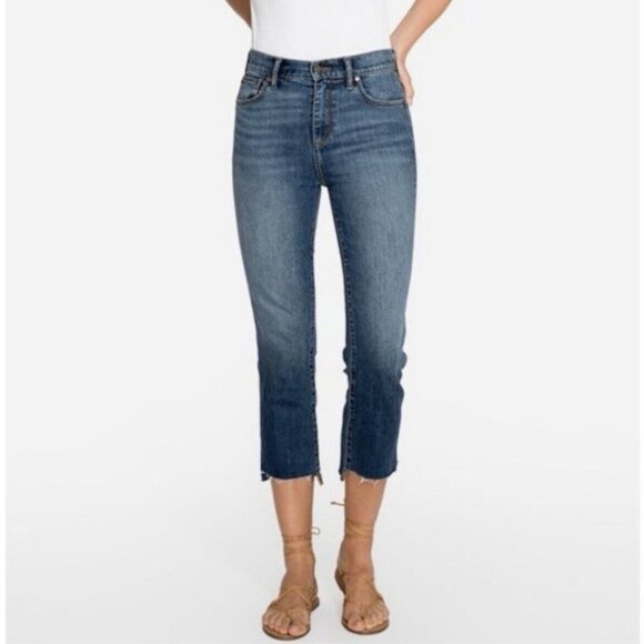 Johnny Was The Cropped Skinny Ankle Denim Jeans Raw Step Hem - Picture 3 of 11